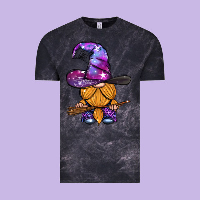 Witch Gnome With Broom Vintage Tee Designed By Bundleandbundleshop