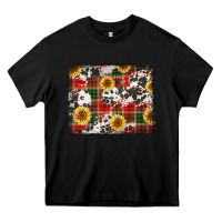 Black cowhide sunflowers candy canes Heavy Core Tee - Jasminsmagicworld