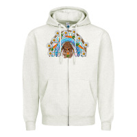 Oatmeal Heather Easter Bunny with carrot rainbow Easter Day Zipper Hoodie - HowdyJamesFarm