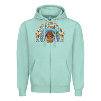 Seafoam Easter Bunny with carrot rainbow Easter Day Zipper Hoodie - HowdyJamesFarm