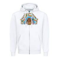 White Easter Bunny with carrot rainbow Easter Day Zipper Hoodie - HowdyJamesFarm