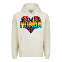 Oatmeal Heather lgbt pride human Premium Hoodie - OliviaCreatesArt