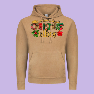 Christmas Vibes Vintage Hoodie Designed By Bundleandbundleshop