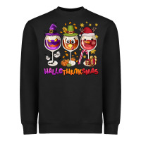 Black Hallothanksmas wine glasses Heavyweight Sweatshirt - NancyCooperArtShop