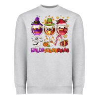 Heather Grey Hallothanksmas wine glasses Heavyweight Sweatshirt - NancyCooperArtShop