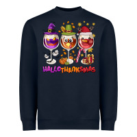 Navy Hallothanksmas wine glasses Heavyweight Sweatshirt - NancyCooperArtShop