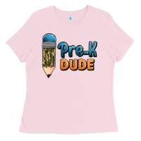 Bubblegum Pink pre k dude Ladies Tee - Jasminsmagicworld