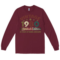 Burgundy Vintage 1980 Limited Edition 41 Years Of Being Awesome Long Sleeve Tee - Bettercallsaul