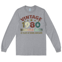 Heather Grey Vintage 1980 Limited Edition 41 Years Of Being Awesome Long Sleeve Tee - Bettercallsaul
