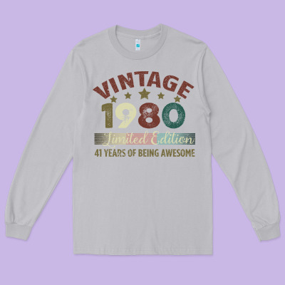 Vintage 1980 Limited Edition 41 Years Of Being Awesome Long Sleeve Tee Designed By Bettercallsaul