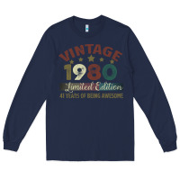 Navy Vintage 1980 Limited Edition 41 Years Of Being Awesome Long Sleeve Tee - Bettercallsaul