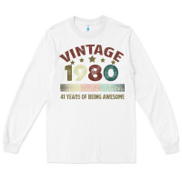 White Vintage 1980 Limited Edition 41 Years Of Being Awesome Long Sleeve Tee - Bettercallsaul