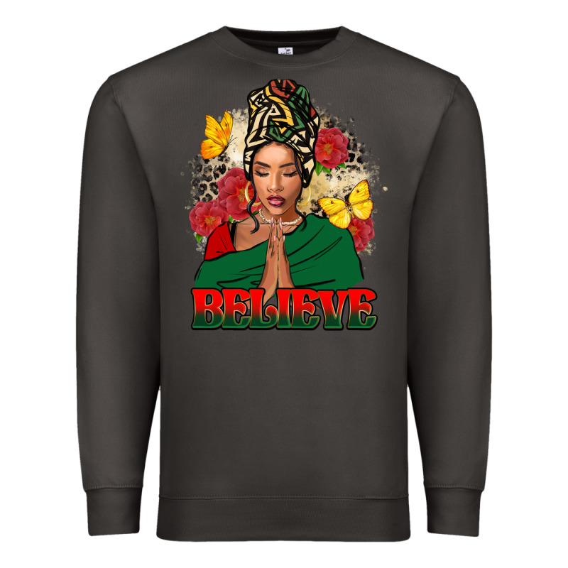 Believe Black Woman Premium Sweatshirt by FaDigitalArtStudio | Teevron