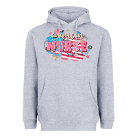 Heather Grey American Nurse Heavyweight Hoodie - FaDigitalArtStudio