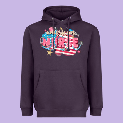 American Nurse Heavyweight Hoodie Designed By Fadigitalartstudio
