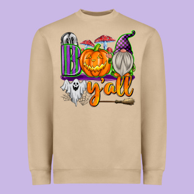 Boo Y'all Heavyweight Sweatshirt Designed By Texasbilliewilder