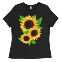 Black treetops sunflower Ladies Tee - LillyAllenDesigns