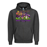 Charcoal Heather Parading with my gnomies Zipper Hoodie - HowdyJamesFarm