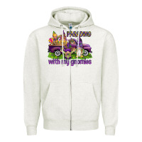 Oatmeal Heather Parading with my gnomies Zipper Hoodie - HowdyJamesFarm