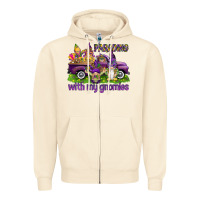 Sandshell Parading with my gnomies Zipper Hoodie - HowdyJamesFarm