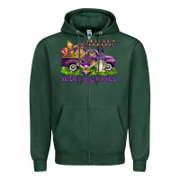 Sports Green Parading with my gnomies Zipper Hoodie - HowdyJamesFarm