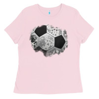 Bubblegum Pink cowhide soccer patch Ladies Tee - Jasminsmagicworld