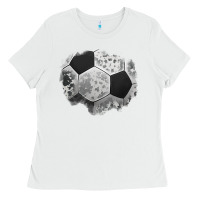 White cowhide soccer patch Ladies Tee - Jasminsmagicworld