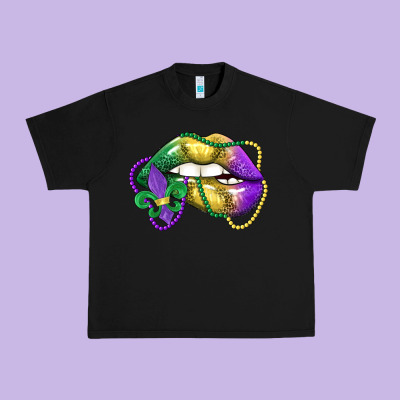Mardi Gras Lips Urban Heavy Tee Designed By Lillyallendesigns