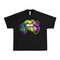 Black mardi gras lips Urban Heavy Tee - LillyAllenDesigns