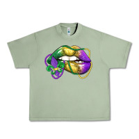 Oil Green mardi gras lips Urban Heavy Tee - LillyAllenDesigns