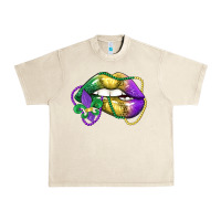 Sandshell mardi gras lips Urban Heavy Tee - LillyAllenDesigns
