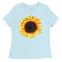 Baby Blue treetops sunflower Ladies Tee - LillyAllenDesigns