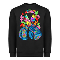 Black autism awareness with boxing gloves Heavyweight Sweatshirt - NancyCooperArtShop