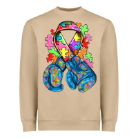 Mushroom autism awareness with boxing gloves Heavyweight Sweatshirt - NancyCooperArtShop