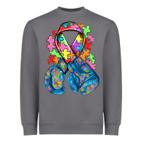 Storm autism awareness with boxing gloves Heavyweight Sweatshirt - NancyCooperArtShop
