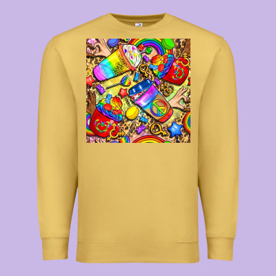 Lgbtq Pride Coffee Cups With Leopard Seamless Pattern Bbs Premium Sweatshirt Designed By Bundleandbundleshop