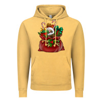 Vintage Mustard christmas santa claus bag Vintage Hoodie - BundleAndBundleShop