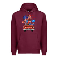 Burgundy farm truck,america flag Premium Hoodie - JahusDesignShop