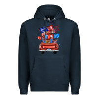 Navy farm truck,america flag Premium Hoodie - JahusDesignShop
