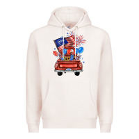 Pale Pink farm truck,america flag Premium Hoodie - JahusDesignShop