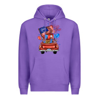 Purple farm truck,america flag Premium Hoodie - JahusDesignShop