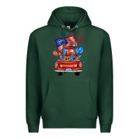 Sports Green farm truck,america flag Premium Hoodie - JahusDesignShop