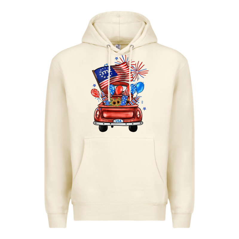 Farm Truck,america Flag Premium Hoodie by JahusDesignShop | Teevron