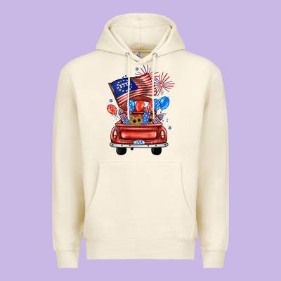 Farm Truck,america Flag Premium Hoodie Designed By Jahusdesignshop
