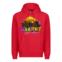 Red softball granny Premium Hoodie - OliviaCreatesArt