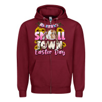 Burgundy Small town Easter Day Zipper Hoodie - CowGirlArtShop