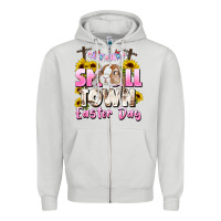 Dove Grey Small town Easter Day Zipper Hoodie - CowGirlArtShop