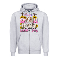 Heather Grey Small town Easter Day Zipper Hoodie - CowGirlArtShop