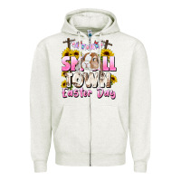 Oatmeal Heather Small town Easter Day Zipper Hoodie - CowGirlArtShop