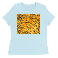 Baby Blue school bus pattern tumbler 20oz Ladies Tee - Jasminsmagicworld